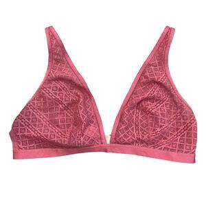 Victorias Secret VS Womens M Bralette Unlined Wireless Lightweight Lacy Pink